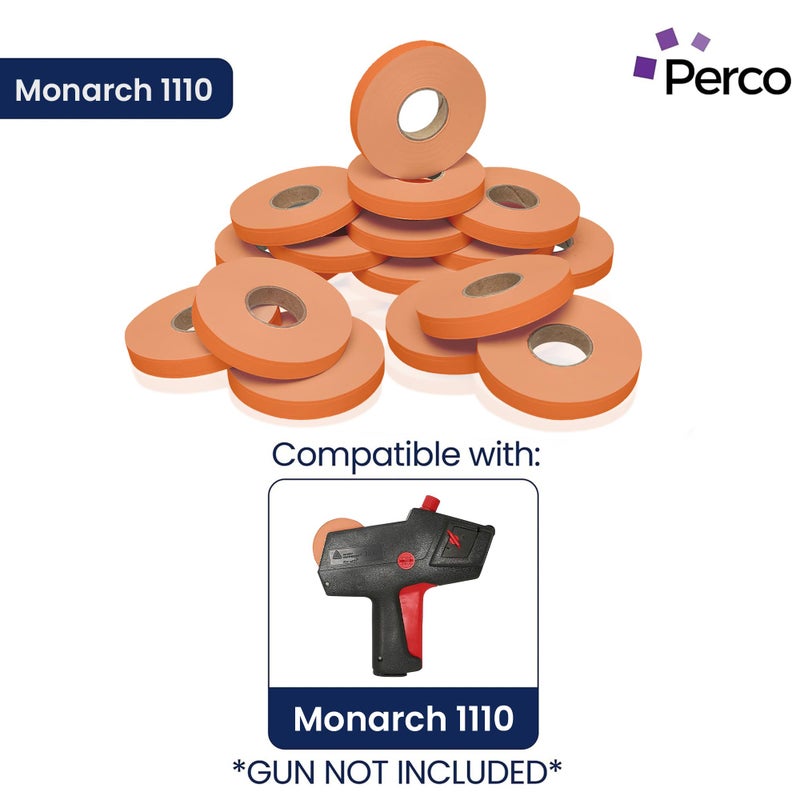 Perco Fluorescent Red Pricing Labels for Monarch 1110 Price Gun - 16 Rolls, 17,000 Pricemarking Labels - Image 2